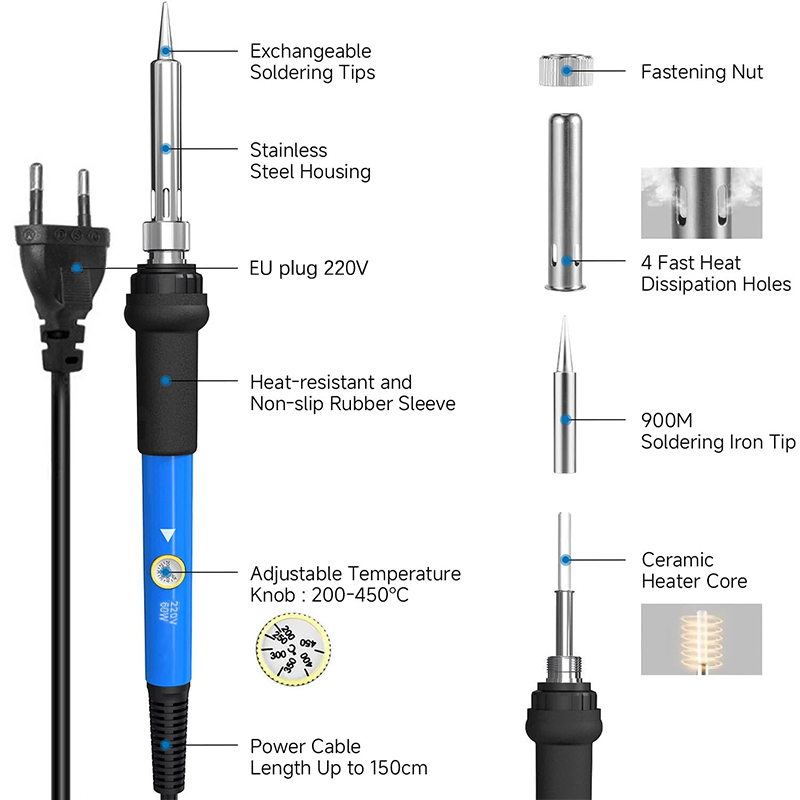 Kit de Ferro de Solda Elétrico - Diy Electronics News avaliação e preço