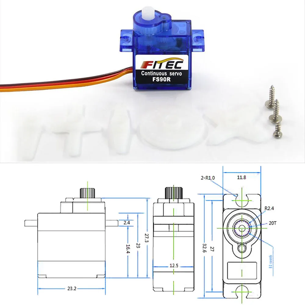 Feetech mini fs90r micro servo - Diy Electric Car avaliação e preço