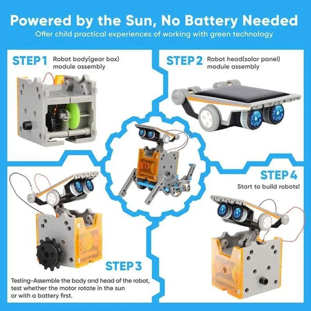 13 em 1 robô movido a energia  - Diy Electronics Kids avaliação e preço